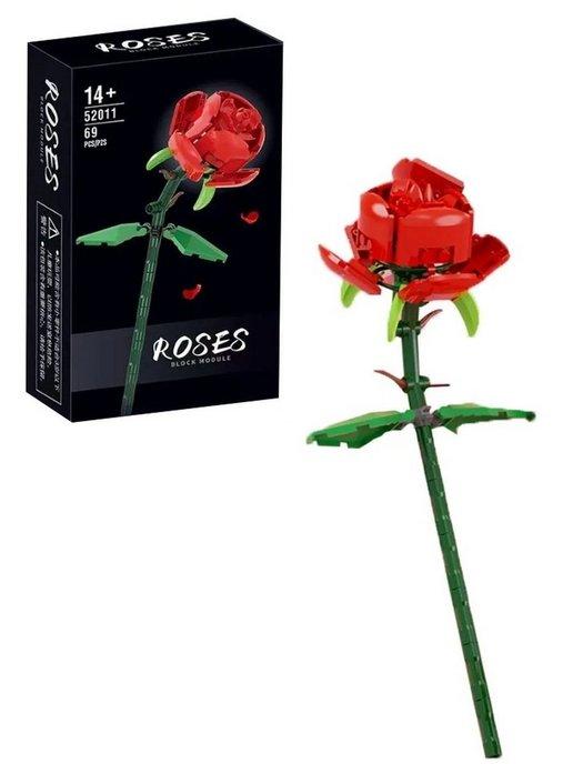 Конструктор цветы Красная Роза 69 деталей 52011