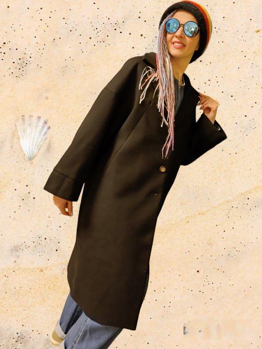 Пальто оверсайз с вышивкой большие размеры бохо