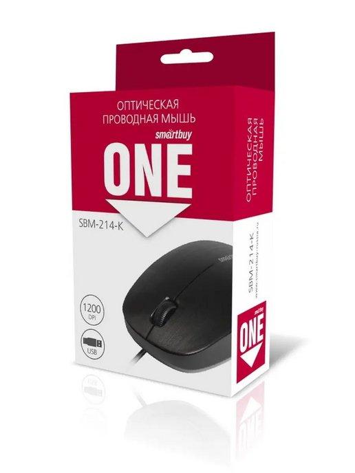 Мышь проводная Smartbuy ONE 214-K черная (SBM-214-K) 100