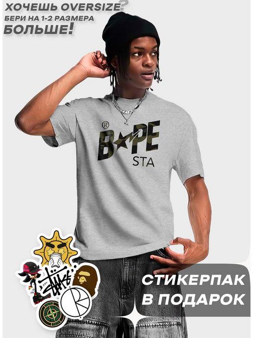 Оверсайз футболка с принтом BAPE