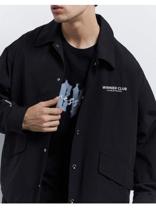 Чёрная куртка-рубашка с нашивками