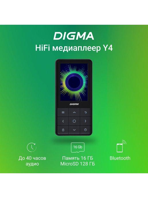 Плеер Hi-Fi Flash Y4 BT 16Gb черный 2.4" FM microSDHC