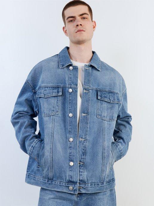 Куртка-рубашка джинсовая с карманами