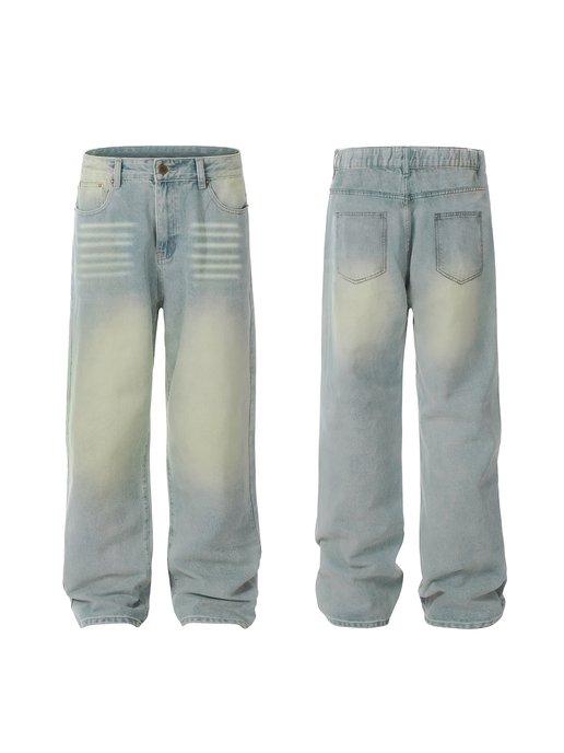 Широкие мужские прямые джинсы трубы оверсайз с принтом y2k