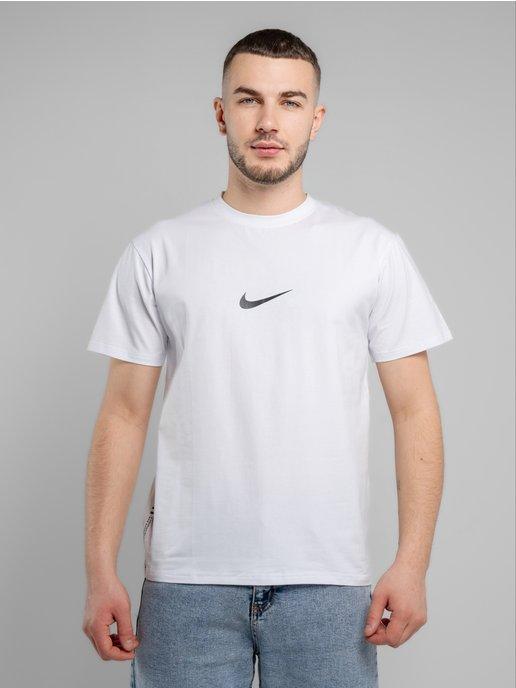 Белая футболка мужская с принтом