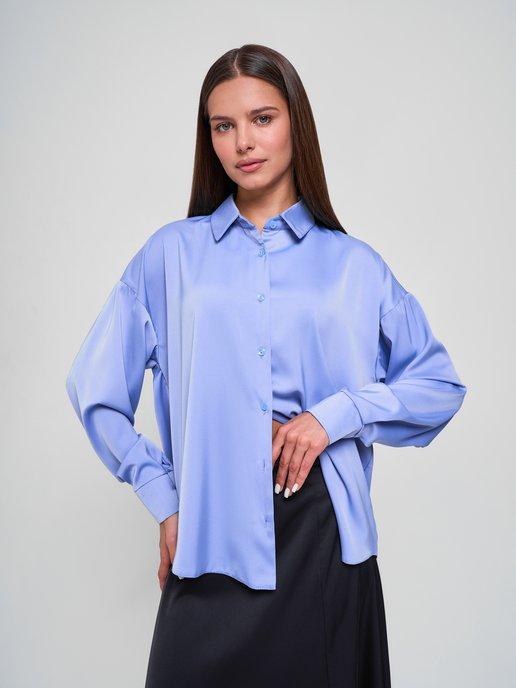 Рубашка шелковая офисная блузка под пиджак