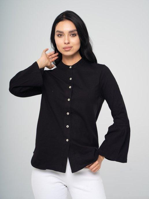 FANATIC | Классическая рубашка блузка однотонная