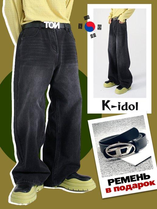 K-idol | Джинсы багги sk8 широкие прямые трубы y2k