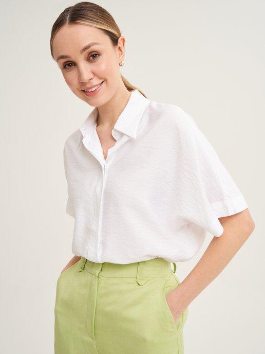 Блузка с коротким рукавом, рубашка базовая