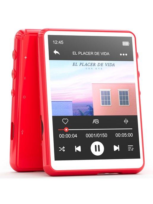 MECHEN | МР3 Плеер с блютуз 64 Гб Полный сенсорный экран 2.4",красный