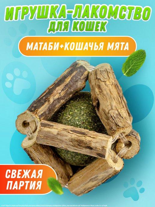 Игрушка для кошек мататаби и шарик с мятой