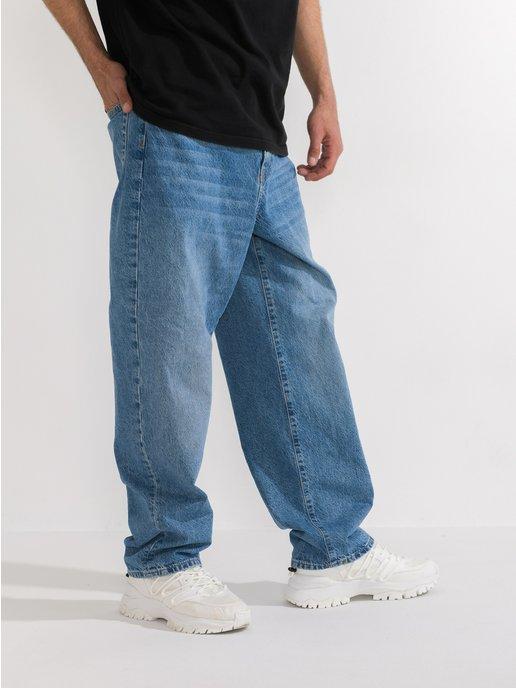 Джинсы мужские широкие y2k багги штаны трубы оверсайз весна