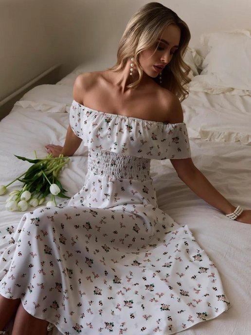 less is more | Платье сарафан вечернее летнее в цветочек