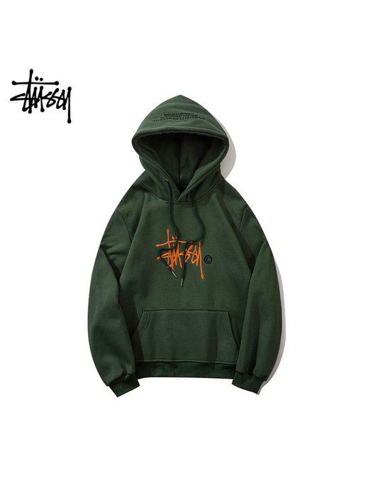 Худи с капюшоном оверсайз кофта с вышивкой Stussy