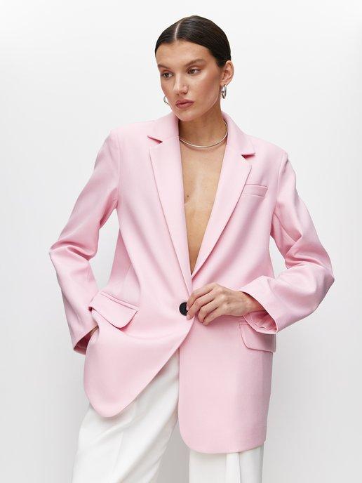Пиджак жакет оверсайз женский розовый