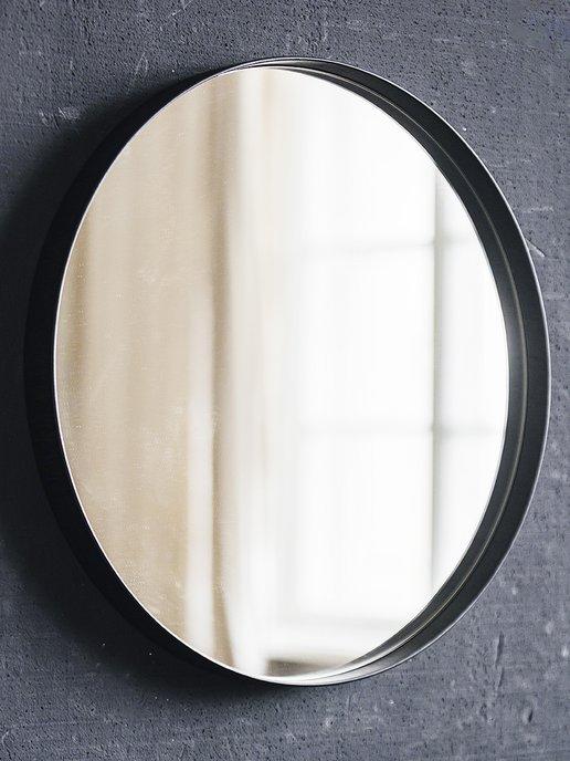 Зеркало настенное круглое в раме 70 см