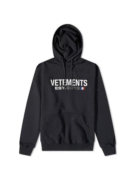 Худи с капюшоном и принтом Vetements без начеса