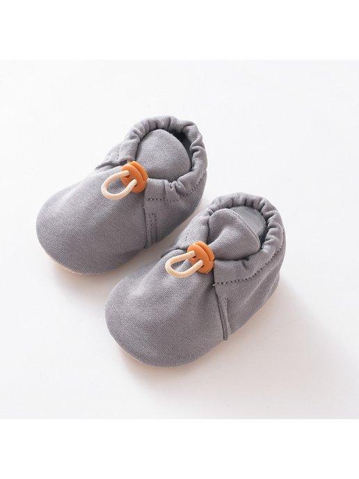 Пинетки носочки для новорожденных на липучке летние