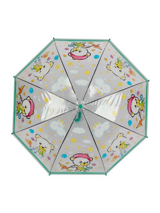 Зонт трость детский прозрачный со свистком