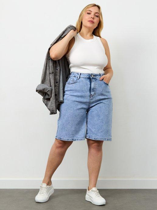 BIGGEST | Шорты джинсовые летние удлиненные больших размеров