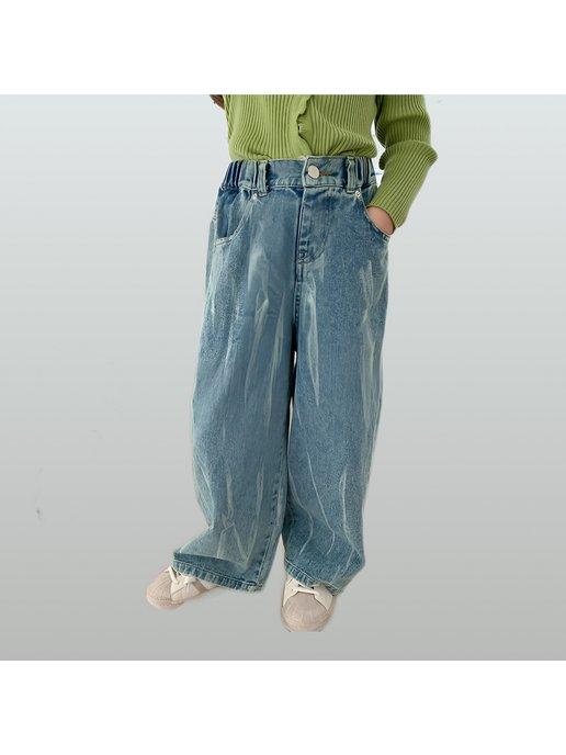 джинсы детские широкие клеш на резинке