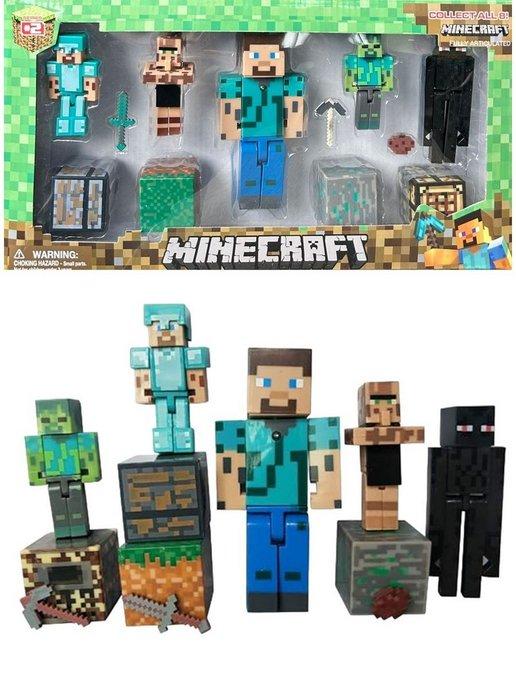 Конструктор Minecraft минифигурки Майнкрафт 5шт аналог лего