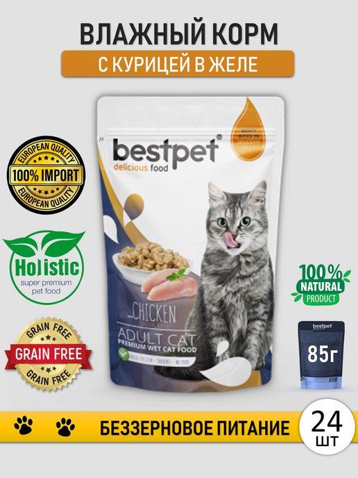 Влажный корм для кошек с Курицей 24 шт. по 85г