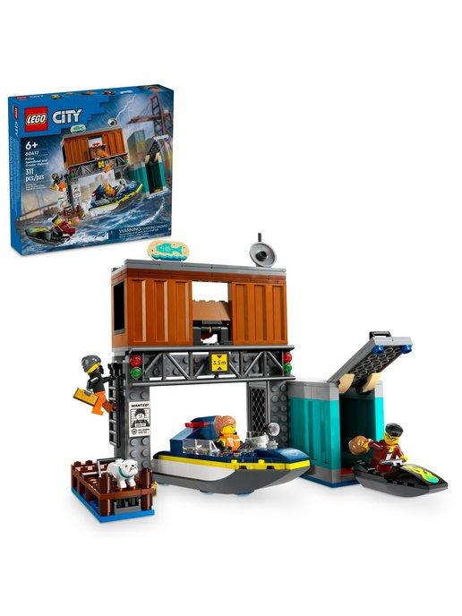 Конструктор LEGO City 60417 Полицейский катер и убежище п