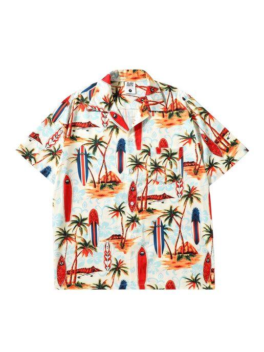 Рубашка гавайская летняя с принтом
