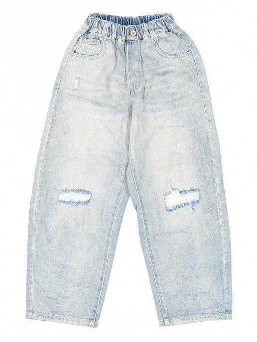Широкие джинсы багги рваные