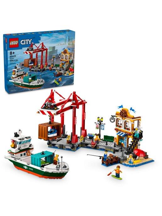Конструктор LEGO City 60422 Морской порт с грузовым кораблем