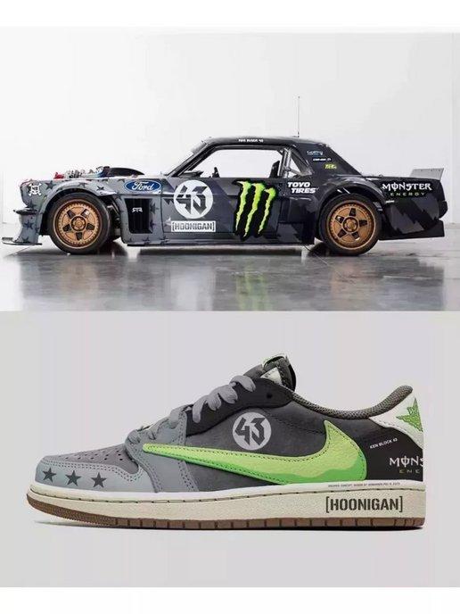 Кроссовки кеды Air Jordan 1 Low х Travis Scott Hoonigan