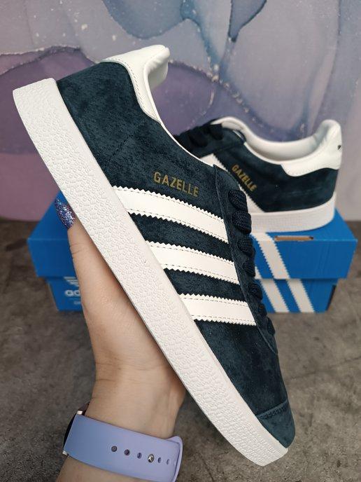 Летние кроссовки кеды из натуральной замши Adidas Gazelle