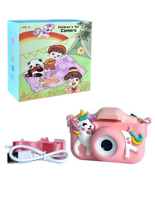 Детский фотоаппарат развивающий Единорог с селфи и играми
