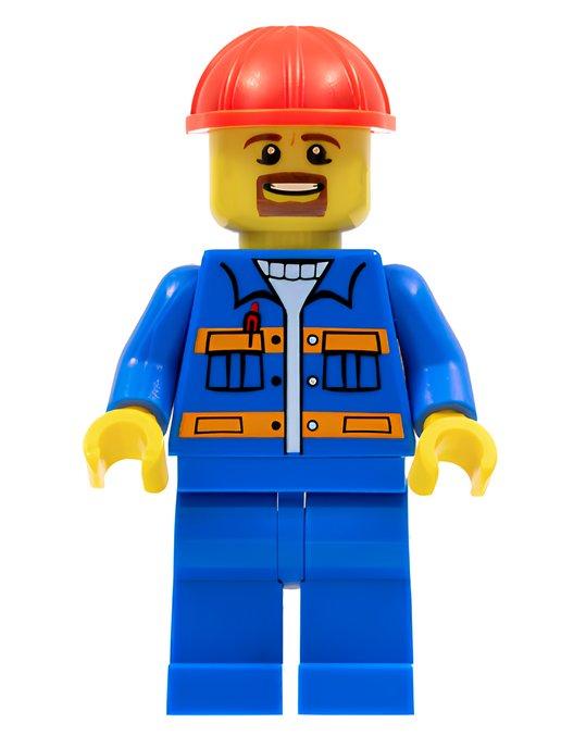 Минифигурка Lego Blue Jacket with Pockets and Orange Stri