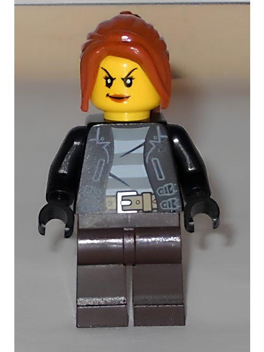 Минифигурка Lego Police - City Bandit Crook Female, Dark