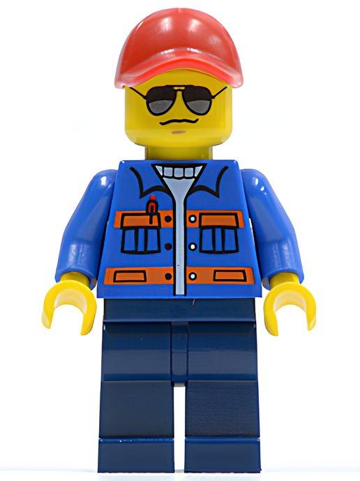 Минифигурка Lego City Blue Jacket with Pockets and Orange