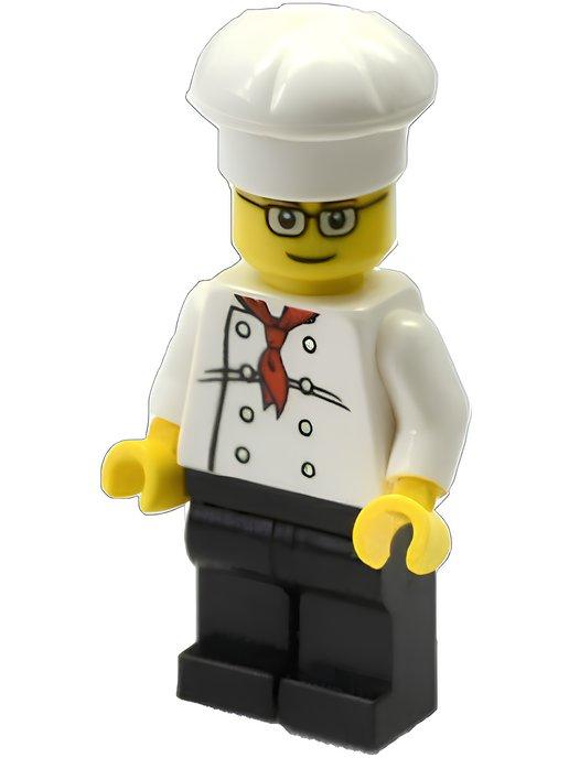 Минифигурка Lego Chef - White Torso with 8 Buttons, Black