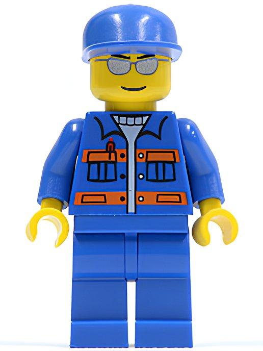 Минифигурка Lego Blue Jacket with Pockets and Orange Stri