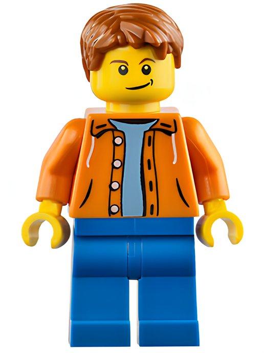 Минифигурка Lego Orange Jacket with Hood over Light Blue