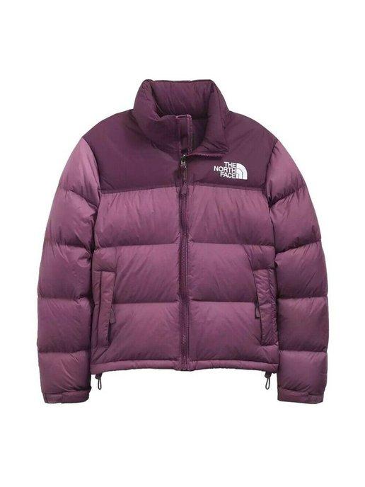 брендовый укороченный зимний пуховик TNF