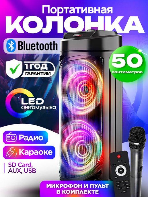 Колонка музыкальная беспроводная bluetooth с караоке 50 см