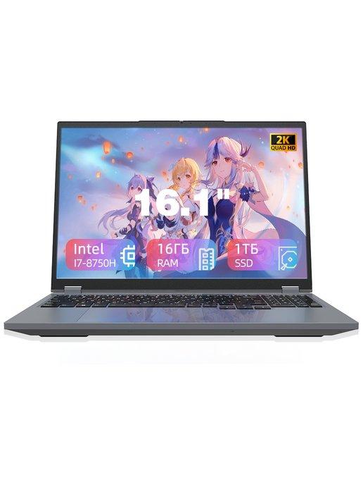 Ноутбук 16.1" IPS I7-8750H RAM 16 ГБ SSD 1024 ГБ Win11pro