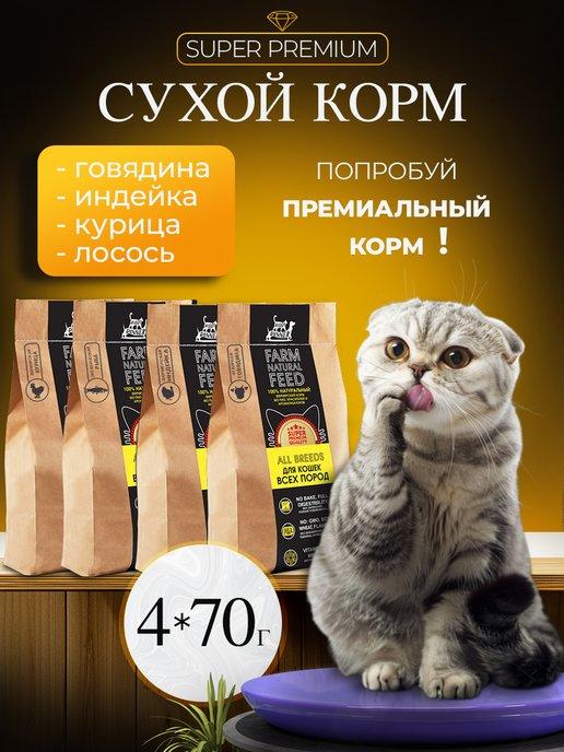 Сухой корм для кошек ассорти 4 шт х 70 гр