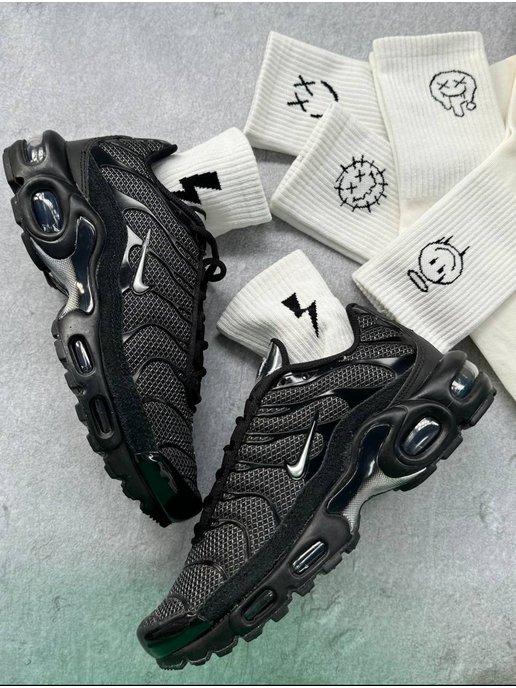 Кроссовки Air Max Plus Tn Mini Swoosh Black Silver