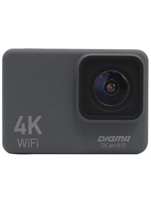 Экшн-камера DiCam 810 4K, WiFi, серый [dc810]