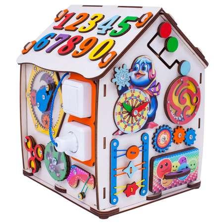 Jolly Kids | Бизиборд Jolly Kids развивающий домик со светом Азбука