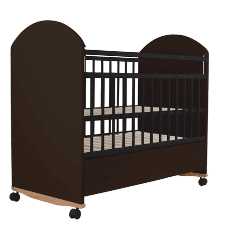 Детская кроватка Азбука Кроваток детская для новорожденных с ящиком Bellucci на колесах 120 60 венге прямоугольная, без маятника (венге)