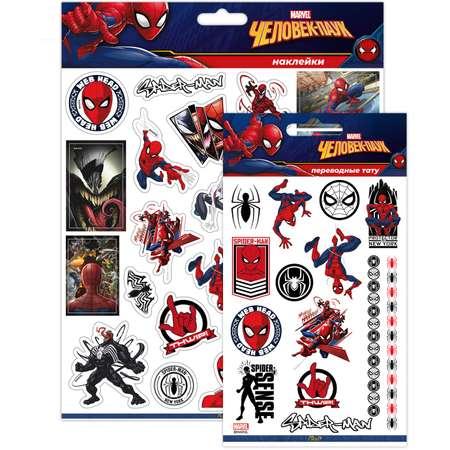 Набор наклеек PrioritY Пленочных и временных тату Marvel Человек Паук