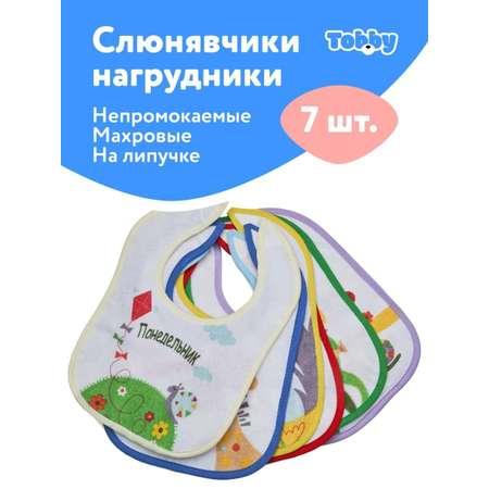 Tobby | Слюнявчик - нагрудник Tobby неделька на липучке - звери